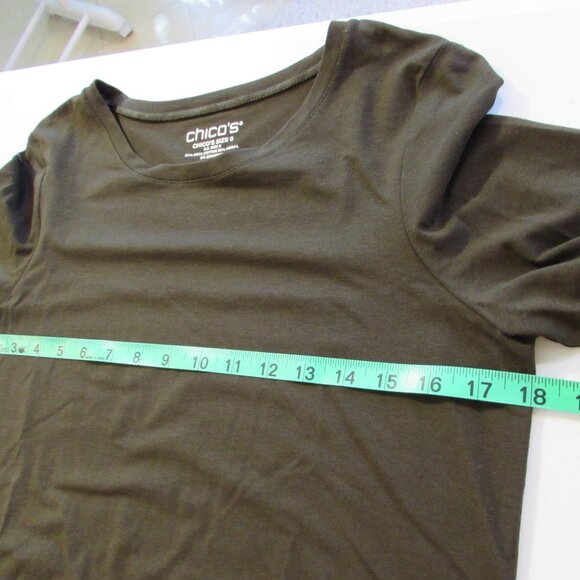 Chicos Touch Of Cool L/S Layering Tee Primordial Forest Green Size 0 (Small) - Picture 7 of 12